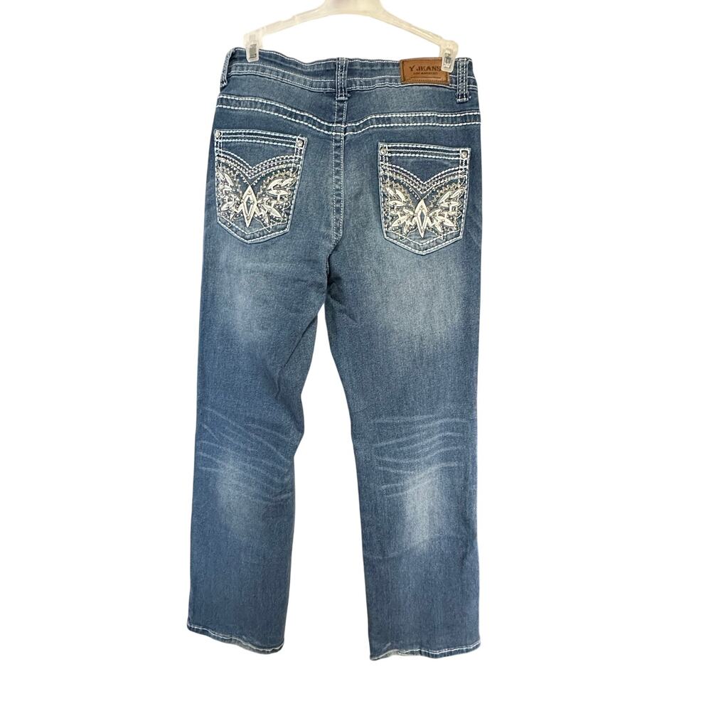 Y Jeans Los Angeles bootcut denim embellished jeans
